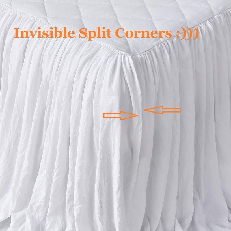 QSH Queen's House Ruffle Skirt Bedspread French Country Bedspread White King Size 3 Piece Set - Image 2